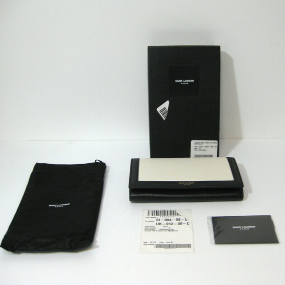Saint Laurent Handbags - SAINT LAURENT PARIS NWT Black & Bone Large Wallet